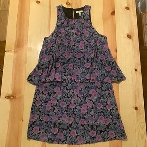 Joie Everla Floral Dress, color: Caviar & Shadow Lily, size XS